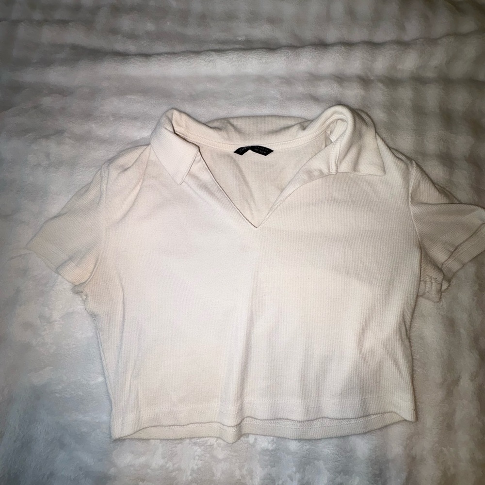 Women's Cream Polo Top